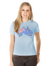 Australia GlamourGlitz Flag Women's T-Shirt - Exclusive GlamourGlitz ''<b>Mommy & Me</b>'' Women's T-Shirt. <br /><br /> Designed with a full Australian Flag design, crafted with Red, Silver and Blue Rhinestuds that catch a sparkle in the light. Whether you wear this to match up with your pet or just on it's own, you can be sure you are wearing...