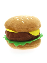 Hamburger Plush & Squeaky Dog Toy - This is one burger that is completely calorie free but still looks delicious, with its juicy burger, lettuce and slice of cheese it is just impossible to resist. For maximum fun pretend its for you and savour it before handing it over, it will make it all the more desirable. The harder your pup bit...