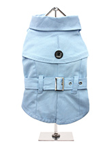 Powder Blue Trench Coat - This iconic trench coat is a key piece for any winter wardrobe. It is water resistant with a breathable cotton-mix outer finished in beautiful powder blue with the interior lining finished in a vibrant matching blue tartan design. This sophisticated yet practical trench coat has a fully adjustable b...