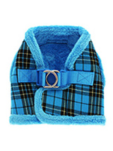 Luxury Fur Lined Blue Tartan Harness - What can we say only that this harness is most definitely the height of luxury. It is soft warm and heavy with a double D-ring for extra security. It is lined with faux fur and finished around the neck and arms again with faux fur for a super comfortable fit and finish. A matching lead is available...