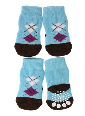 Blue / Black Argyle Pet Socks