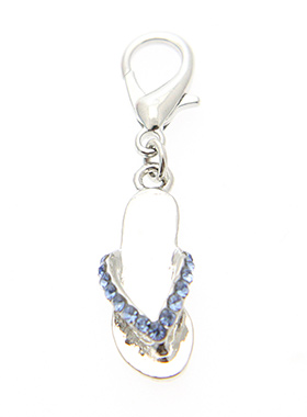 Swarovski Flip Flop Dog Collar Charm (Blue Crystals)