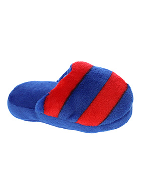 Blue & Red Striped Slipper Plush & Squeaky Dog Toy