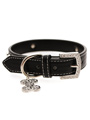 Black Leather Diamante Collar / Diamante Bone Charm & Lead Set