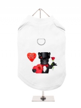 ''Valentines Day: Perfect Kisses Frenchie'' Harness-Lined Dog T-Shirt
